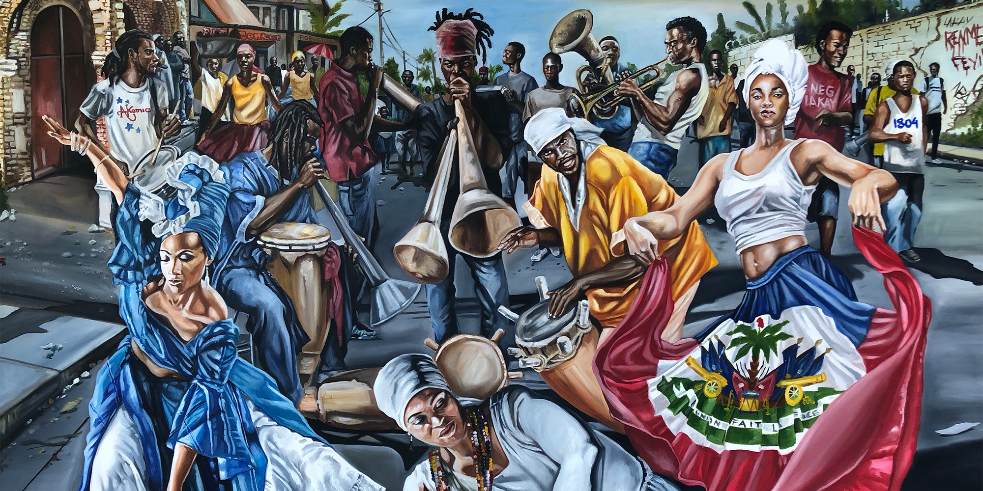 Parade in the Streets Painting - African Heritage Art in Roselle, NJ, by AkomicsArt LLC